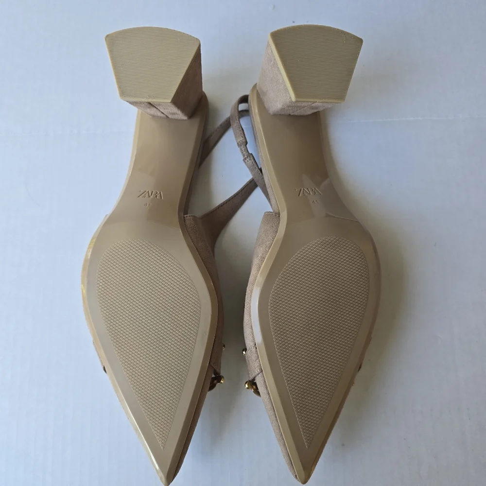 ZARA Suede Heels SIZE 41 - Picture 5 of 9